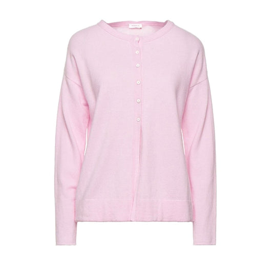 Rossopuro Pink Wool/Cashmere Long Sleeve Button Front Cardigan, size IT44/M
