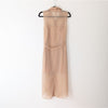 NWT L’Academie Revolve Overlay Nude Cream Belted Midi Dress, size S