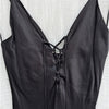 Zara Slip Dress Womens XS Black Satin Sleeveless A-line Midi