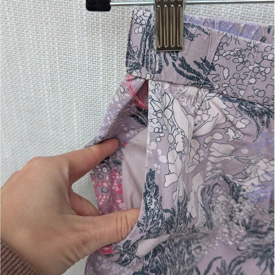 Cos Lightweight Cotton Floral Printed Pyjama Mini Shorts, size S