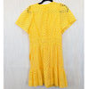 Anthropologie The Somerset Eyelet Mini Dress Womens L Yellow V-neck Short Sleeve