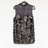 H&M Edition Dress Womens S  Sequin Beaded Sheer High Neck Sleeveless Sheath Mini