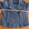 Blank NYC Morning Suede Moto Jacket Womens M Blue Long Sleeve Zip