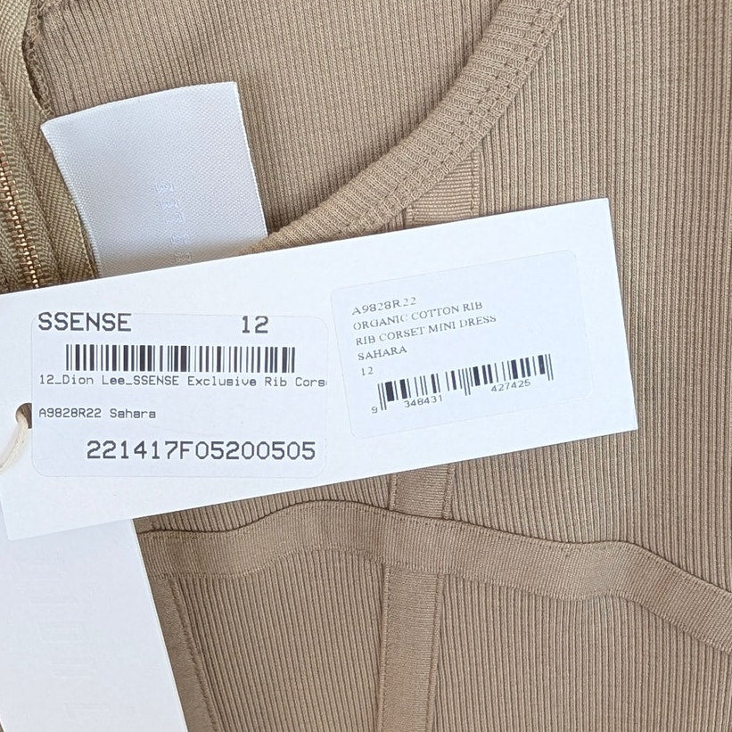Dion Lee Ssence Exclusive Rib Corset Mini Dress in Sahara Womens AU12/US8 NWT