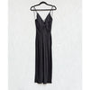 Zara Slip Dress Womens XS Black Satin Sleeveless A-line Midi