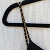 Anine Bing Chelsea Tank Top Womens L Black Crepe Gold Chain Straps Sleeveless