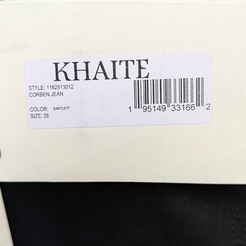 Khaite Corben Jean Womens 28 Black Bartlett Denim High-rise Straight Leg NWT