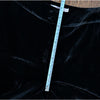 Swing Black Velvet Silk Blend Mid-rise Wide Leg Ankle Trousers Pants, size FR 40