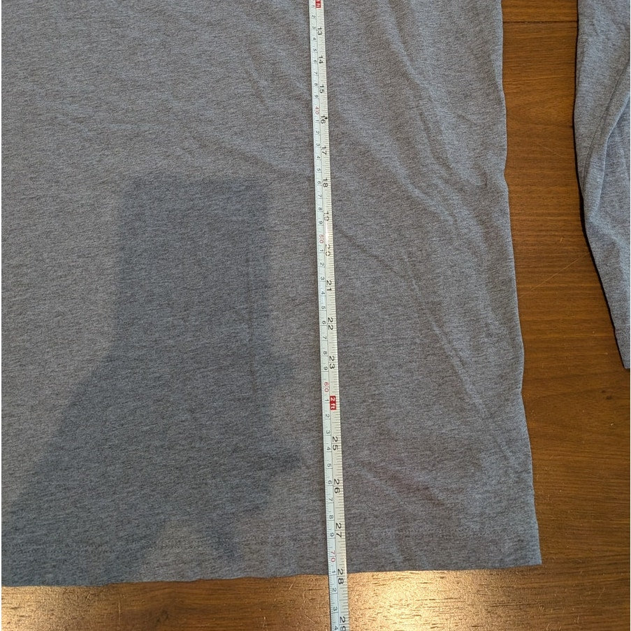 Theory Gray Long Sleeve Henley Button Shirt Top, size L