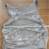 Reserved Metallic Effect Tank Top Womens S Purple Gray Mesh Sheer Fitted Blouse