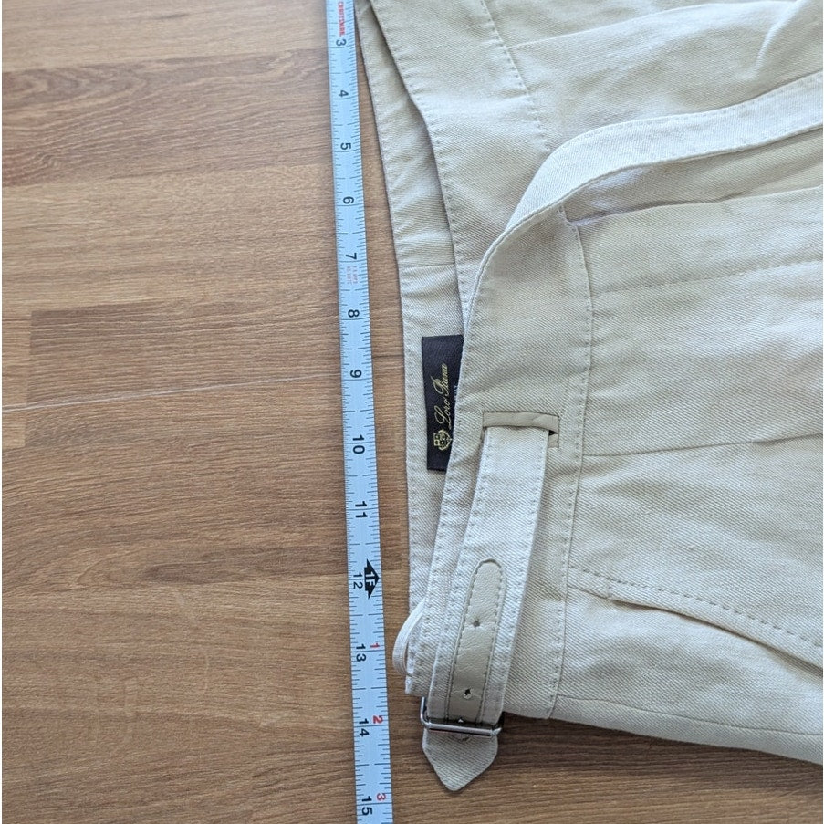 Loro Piana Linen Bermuda Shorts Womens 40/US4 Beige High Waist Wide Leg