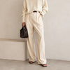 The Frankie Shop Tansy Pants Womens M Pleated Pinstriped Crepe Straight Wide Leg