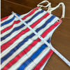 Show Me Your Mumu Striped Trude Romper Denim Short Overalls, size XS