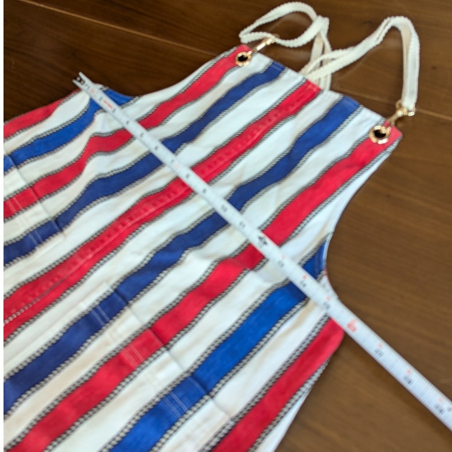Show Me Your Mumu Striped Trude Romper Denim Short Overalls, size XS