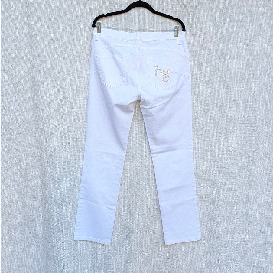 Blugirl Blumarine Jeans Womens 8 White Denim Mid-rise Slim Straight Leg NWT