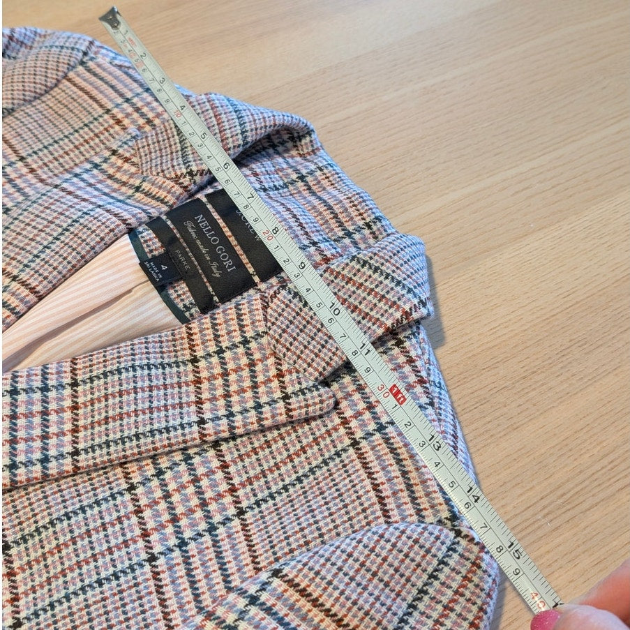 J.Crew Parke Blazer Womens 4 Pink/Ivory Plaid Italian Wool Single-breasted AQ234