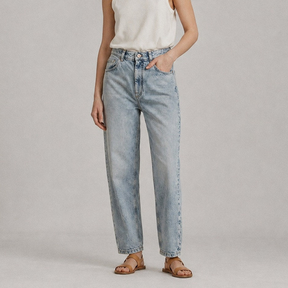 Brunello Cucinelli The Skater Jean Straight Leg Relax Womens 10 Denim High-rise