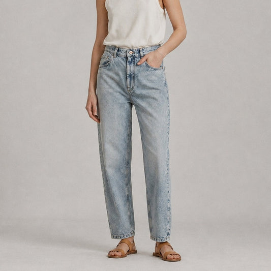 Brunello Cucinelli The Skater Jean Straight Leg Relax Womens 10 Denim High-rise