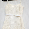 Saylor Evangelina Crochet Dress Womens XS White Sleeveless Cotton Midi Maxi