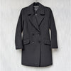 Mexx Black Wool Blend Double-Breasted Peacoat Coat, size 4