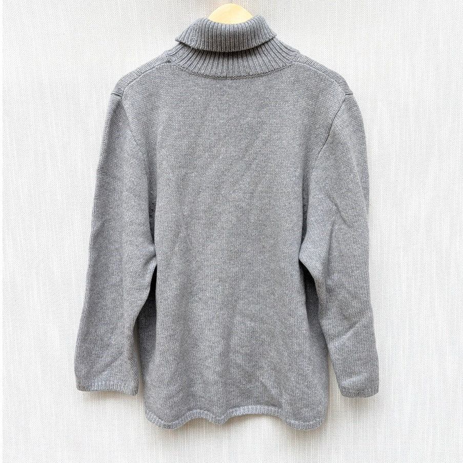 Totême Toteme Gray Cambridge 100% Merino Wool Turtleneck Sweater, size L