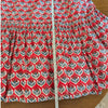 Eddy Hayley Red Floral Print Puff Sleeve Cotton Tiered Midi Dress, size L