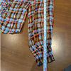 Anthropologie Maeve Laila Chiffon Ruffle Plaid Long Sleeve Wrap Blouse, size 4