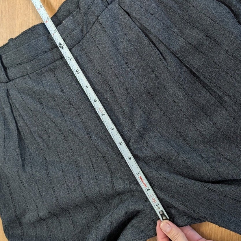 Massimo Dutti Pinstripe Tailored Pants Charcoal Gray Size 12