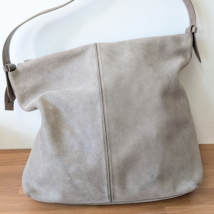 Brunello Cucinelli Monili Buffered Leather Hobo Shoulder Bag