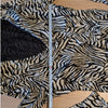 Zara Dress Womens L Cream/Black Animal print Long Sleeve Ruffle Wrap Style Mini
