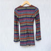 Ramy Brook Maya Striped Zigzag Flare-Sleeve A-line Mini Dress, size XXS