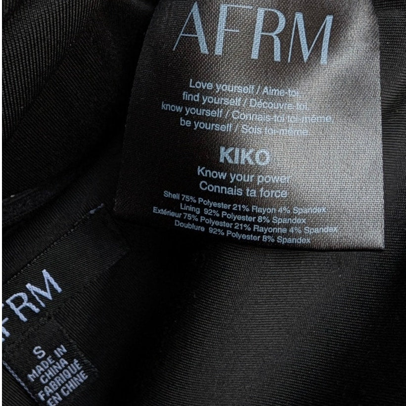 AFRM Charcoal White Pinstripe KIKO Strapless Crop Top, size S