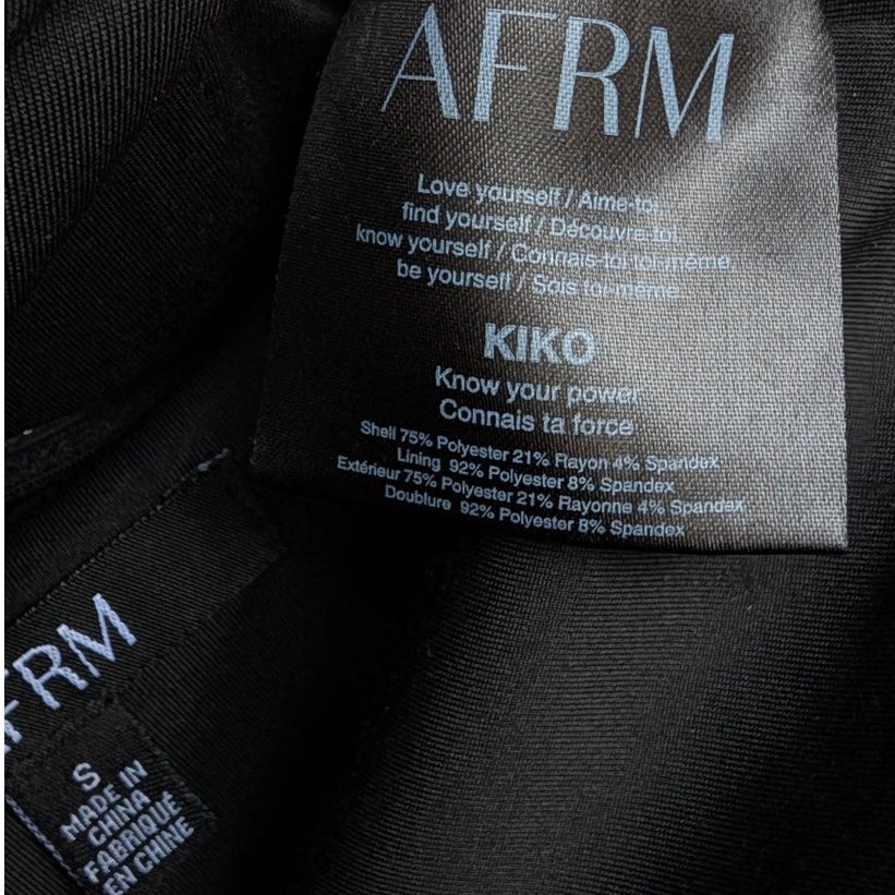 AFRM Charcoal White Pinstripe KIKO Strapless Crop Top, size S