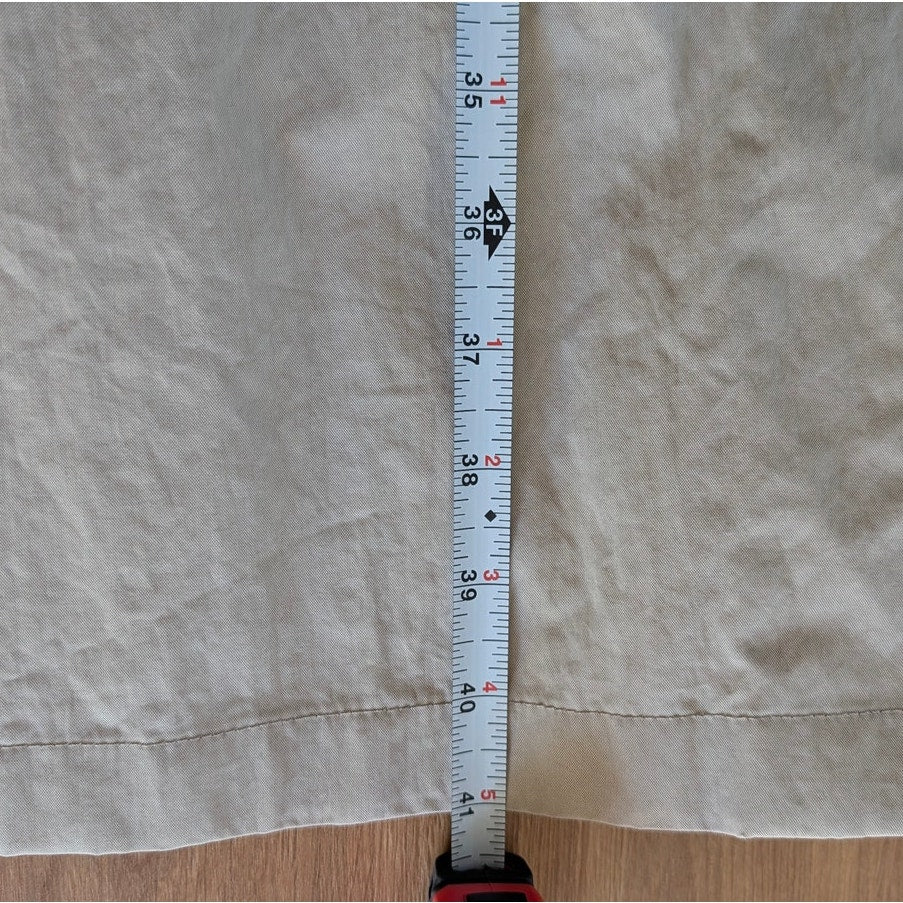 Vince Cotton Trench Coat Womens XL Beige Full Zip Self-Tie Belt Long