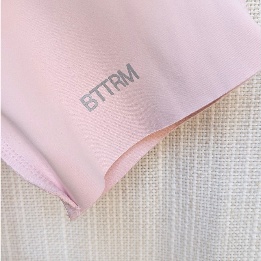 BetterMe BTTRM Sleek Shorts Catsuit Womens M Pink Second Skin Zip Slim NWT