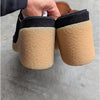 Chloé Jamie Heel Mules Womens IT 40/US9 Black Leather Suede Platform Slip On