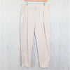 Brunello Cucinelli Straight Tapered Pleated Pants Womens 10 Ecru Cotton High-rise Chino