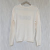 Ellsworth & Ivey Classic Golf Crewneck Sweater Womens L Ivory/Navy Long Sleeve