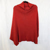 Ulla Johnson Baby Alpaca Silk Ribbed Sweater Poncho M Rust Orange/Brown