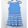 STS Sail to Sable Blue White Embroidered Floral Linen Sleeveless Mini Dress XS