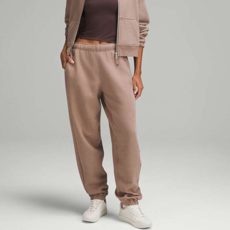 Lululemon Taupe Scuba Mid-Rise Oversized Cotton Fleece Jogger W5GI0S, size L