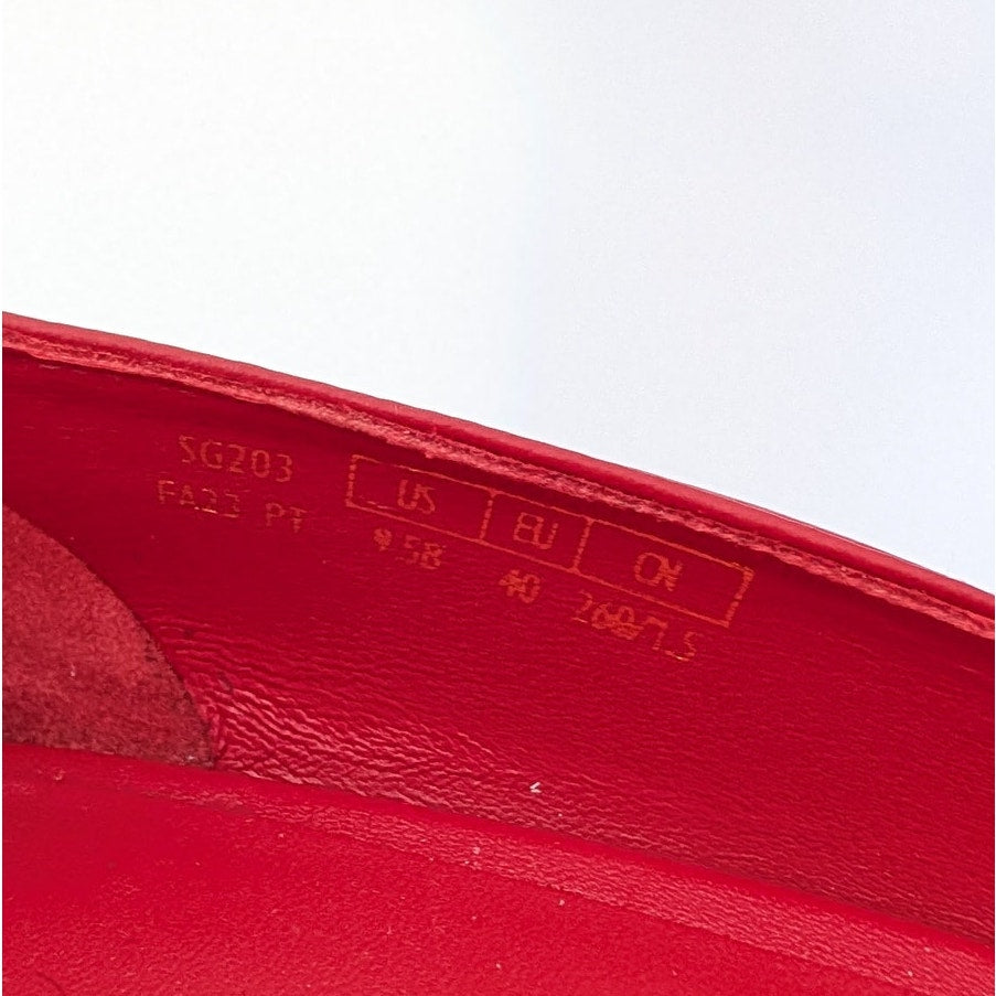 Stuart Weitzman Leather Pumps Womens 9.5B Red Round Toe Stable Heeled NWOT