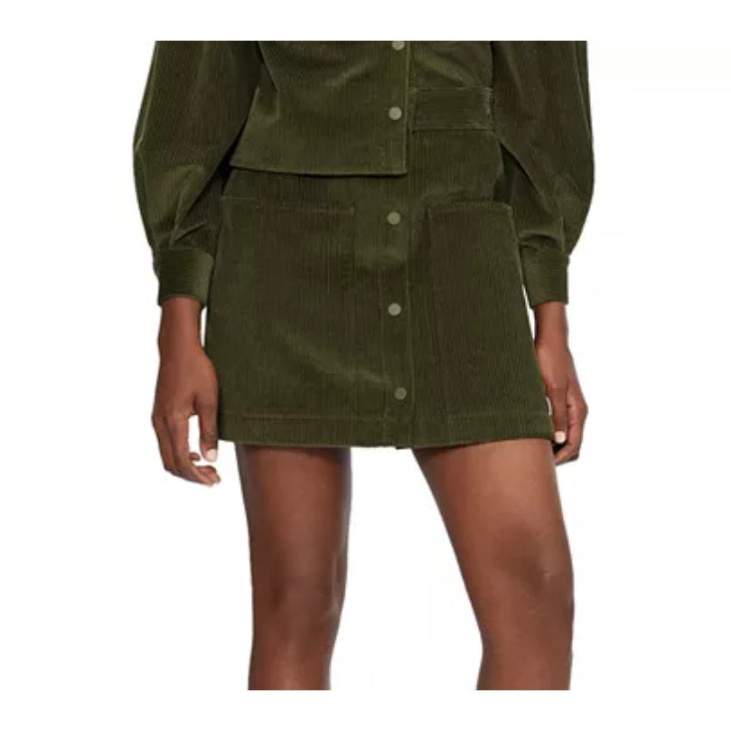 Ted Baker Omarah Cord Green High Waist A-line Mini Skirt, size 4/US10/L