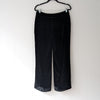 Swing Black Velvet Silk Blend Mid-rise Wide Leg Ankle Trousers Pants, size FR 40