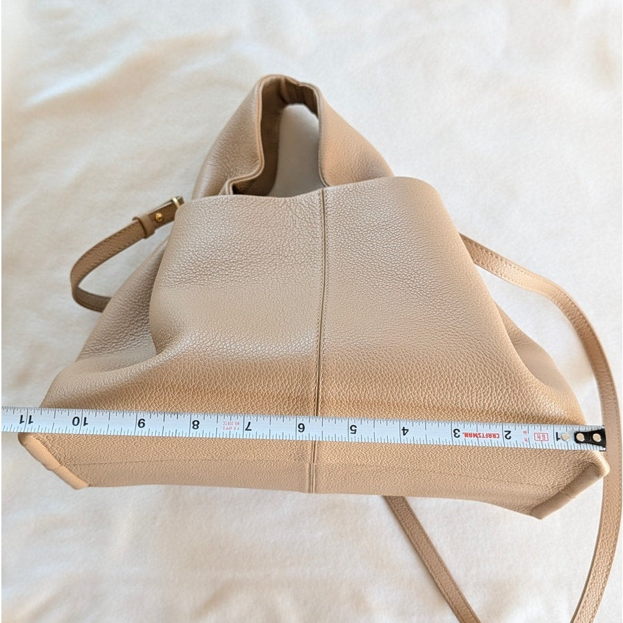 Polene Numero Neuf Edition Textured Sand Leather Shoulder Crossbody Bag