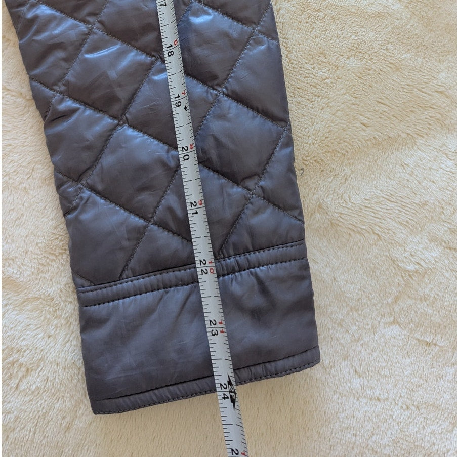 J.Crew Blue/Gray Quilted Down Filled Full Zip Puffer Lightweight Jacket, size XS