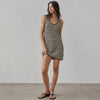 Anine Bing Arie Striped Crochet Knit Mini Dress Womens S Black Sleeveless