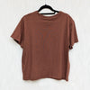 Reformation Top Womens XL Brown Cotton Crewneck Short Sleeve T-shirt