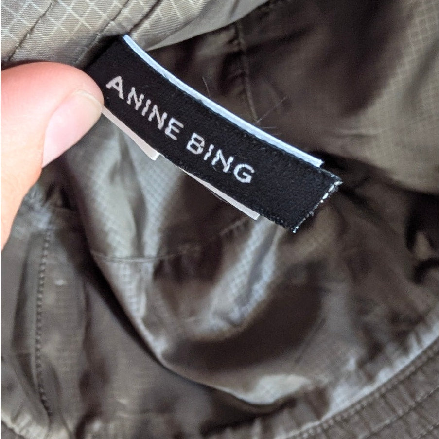 Anine Bing Demi Bucket Hat Womens XS/S Dark Green Nylon Logo