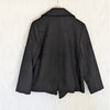 H&M HM Black Double-Breasted Short Peasant's Twill Jacket Pea Coat, size M